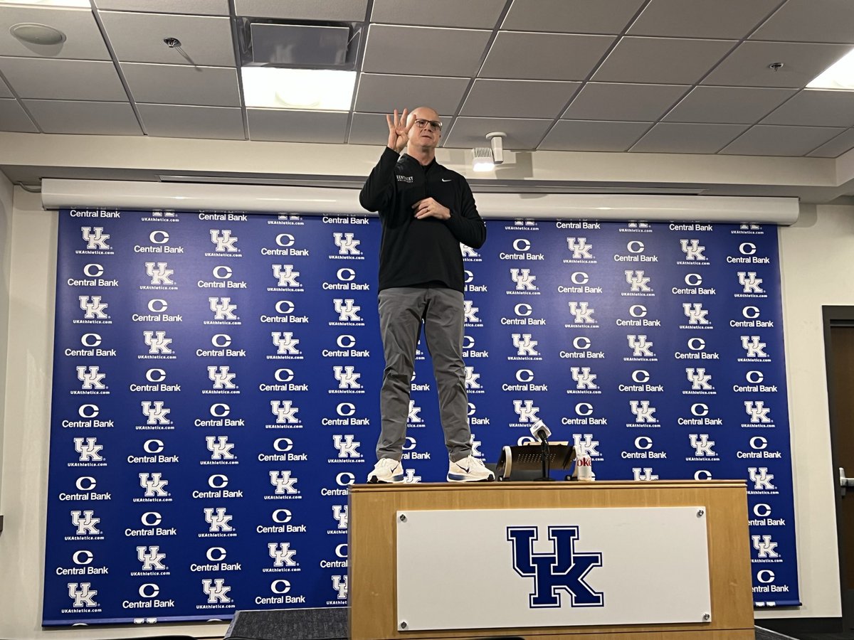 Kentucky volleyball coach Craig Skinner is literally standing on the table, asking BBN to sell out Historic Memorial Coliseum. 

He’s buying the first 500 shirts for Sunday’s Blue-Out.