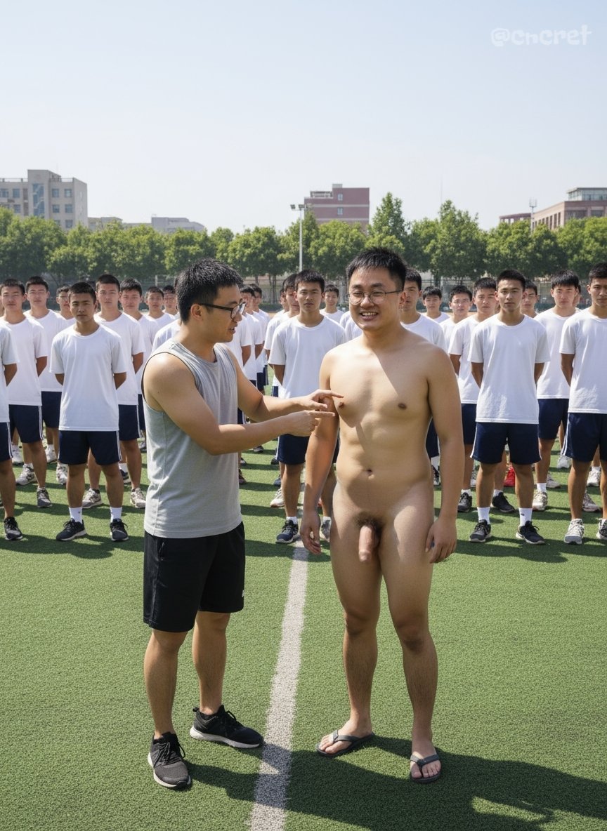 Cncret's tweet photo. 生物老师的生理课2.0
操场上，一群高中生正在上课。身着灰背心黑短裤的老师，手指轻点一名男生身体，严肃讲解道：“阴茎长度因人而异，勃起平均长度为13厘米，你明显超出了平均值。” https://t.co/bwmdBPp2KA