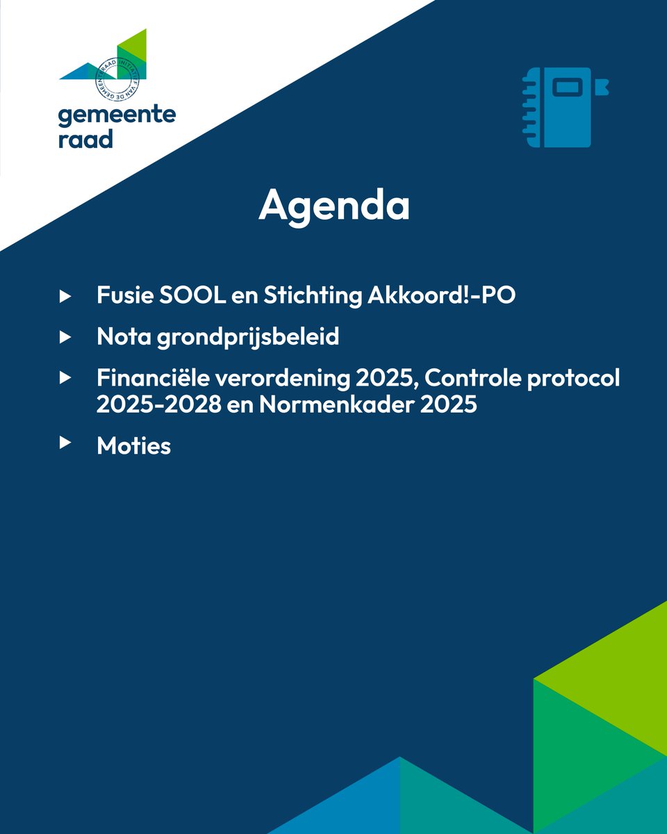 𝗥𝗔𝗔𝗗𝗦𝗩𝗘𝗥𝗚𝗔𝗗𝗘𝗥𝗜𝗡𝗚
Op dinsdag 18 november komt de gemeenteraad bij elkaar voor een besluitvormende raadsvergadering 🧾. Bekijk de volledige agenda op: bit.ly/Raad_18november