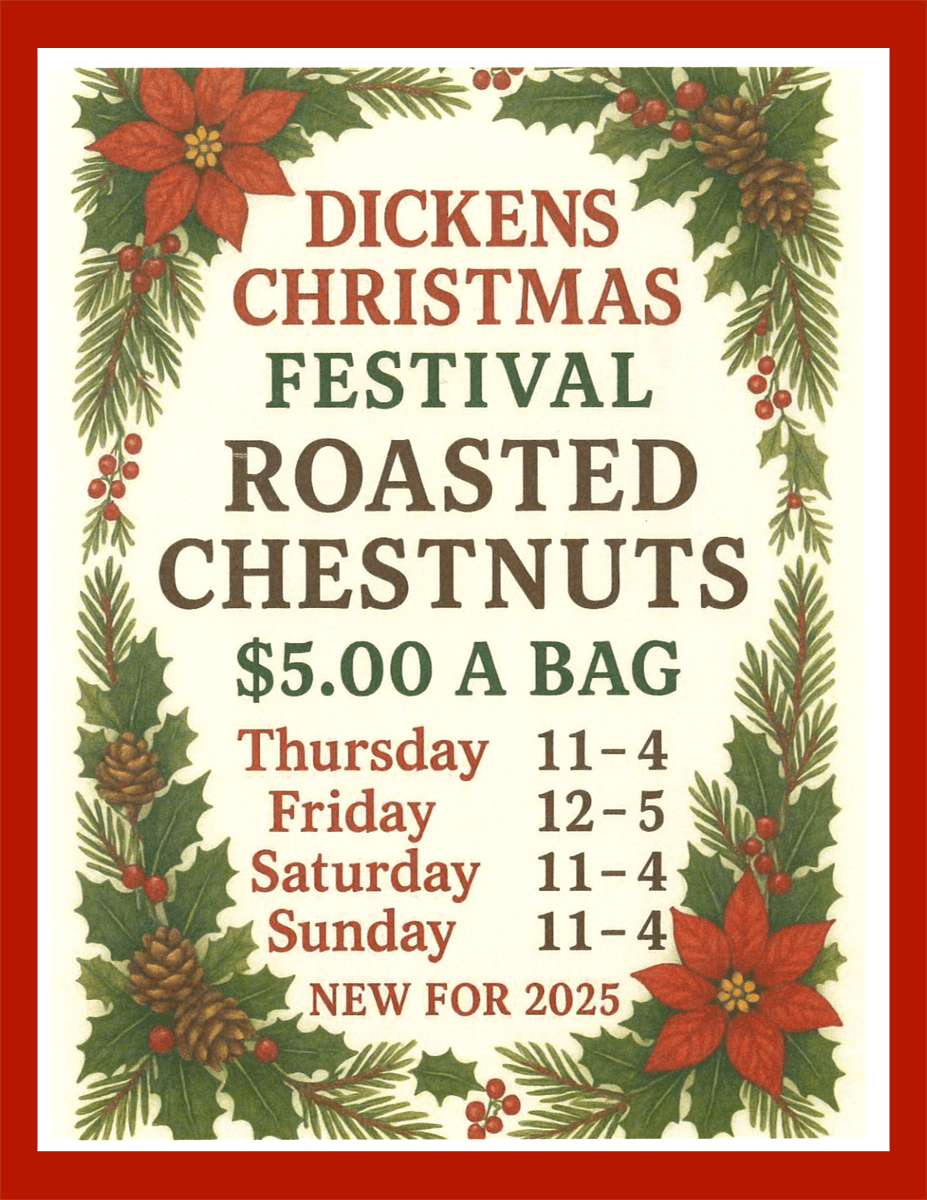 dickensshow's tweet photo. Another tradition brought back to add to the Victorian experience!!
The Myrtle Beach Convention Center is adding a new station on the show floor featuring ROASTED CHESTNUTS!!
If you have never had them, you need to! https://t.co/NTZ98t3tvZ