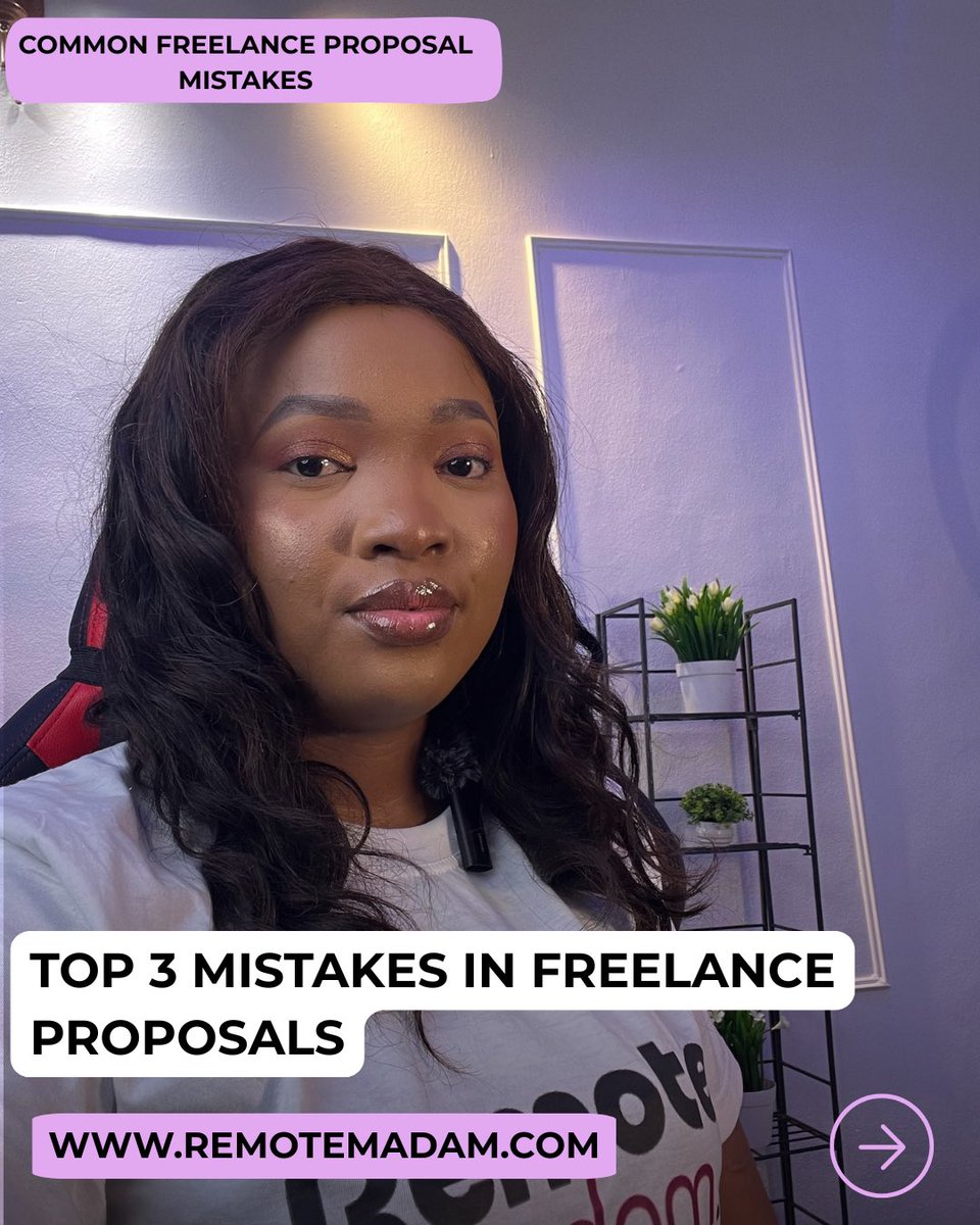 RemoteMadam's tweet photo. If you’re not getting replies to your proposals, here’s why 👇
1️⃣ Too generic
2️⃣ Too long
3️⃣ No results mentioned
Clients hire clarity, not confusion.
#RemoteMadam #FreelanceJobs #RemoteWork https://t.co/2GqbNo720p