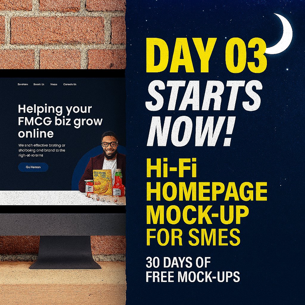 FiyinOladi83621's tweet image. Day 03 🚀 Your website is your 24/7 salesman. DM me your business name for a free homepage mock‑up. #WebDesign #SMENigeria #websitedesignerinlagos #UIUXDesign #freewebsite #wordpressexpert