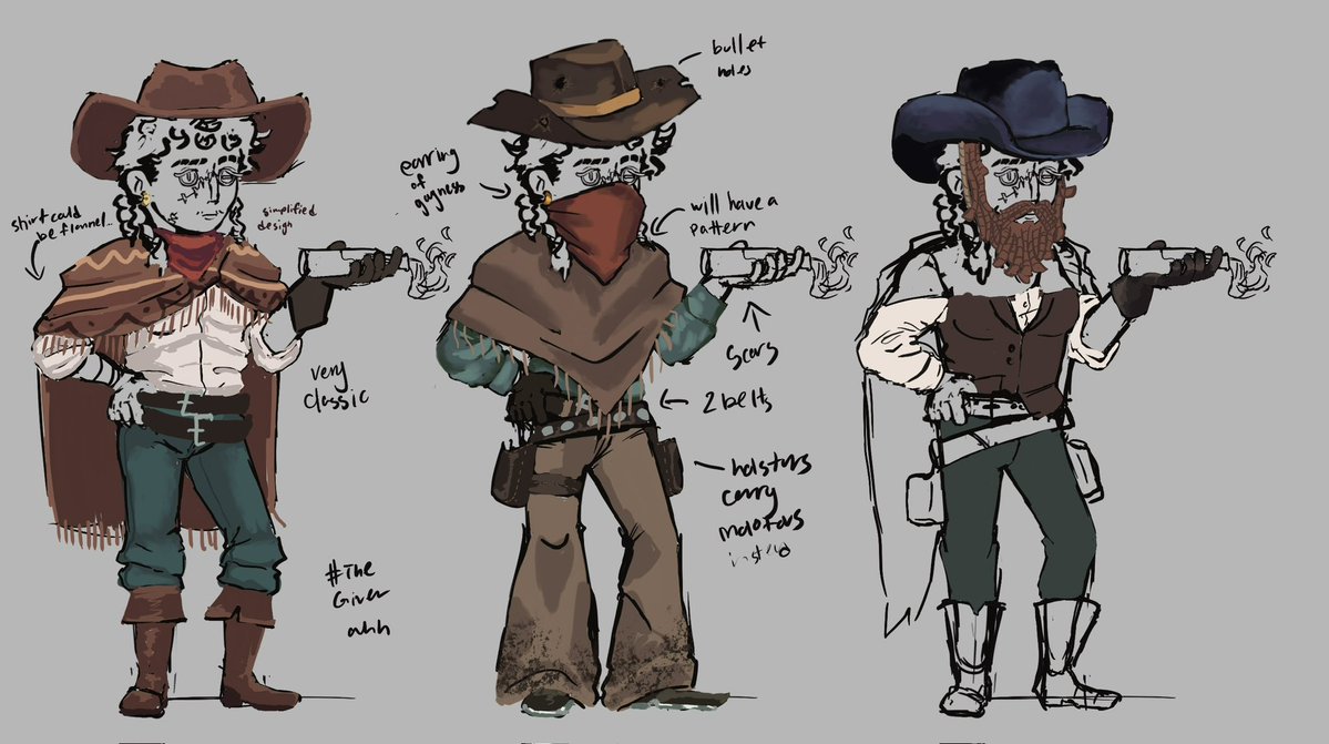 TArtmuppet's tweet image. My two fan favorites (Marius Rizal—“Archivist”) (Sherman Crane—Candymaker) and my favorite wips (Isabela Sousa—Farmhand)(Lindsey Bullion—Outlaw)

PLEASE ASK ME ABOUT ANY OF THEM WAHHHHH #idvoc #idvart