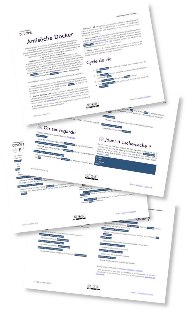 MentorDevOps's tweet photo. J'ai créé une antisèche @docker ! 🐋

4 pages de commandes que j'utilise, presque, quotidiennement.

🪄 ergonomique
🤓 lisible

Et aux couleurs des #CompagnonsDuDevOps

➡️ https://t.co/swDsxAbp5s https://t.co/v01UAnObEW