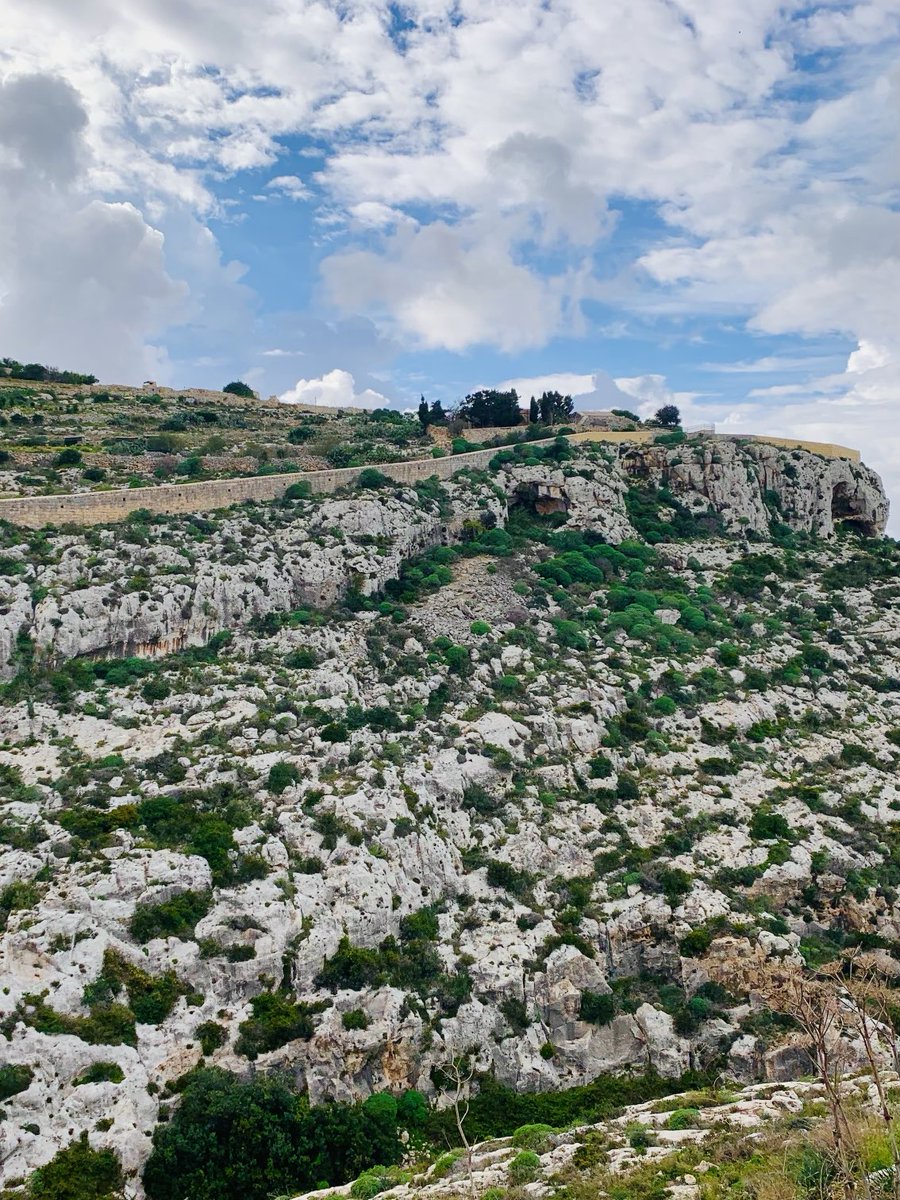 Superb day #walking the Victoria Lines Trail along ‘The Great Wall of #Malta ’ - 14 miles (incl. deviations) from coast-to-coast along Malta’s great escarpment and over deep wadis. The ultimate deterrent: built to protect Valetta &amp; Grand Harbour - never saw a shot fired in anger.