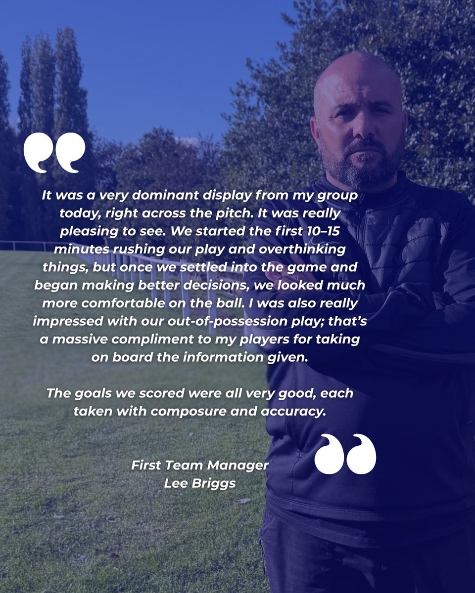 RossoladiesFC's tweet photo. 𝗠𝗔𝗡𝗔𝗚𝗘𝗥’𝗦 𝗧𝗛𝗢𝗨𝗚𝗛𝗧𝗦 | 𝗙𝗜𝗥𝗦𝗧 𝗧𝗘𝗔𝗠 💬

Plenty of positives from Sunday’s win as Lee Briggs praised his side’s dominance, composure in front of goal, and organisation across the pitch.

Read full thoughts below ⤵️

#RMLFC #UpTheRosso #UTM #WomensFootball https://t.co/JQ4qbm7HoS