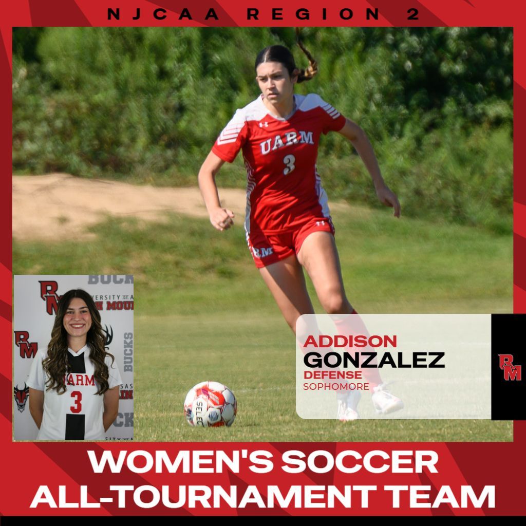 Congratulations to <a href="/UARMSoccer/">UARM Soccer</a>'s Addison Gonzalez on being named to the 2025 Region 2 DI Women's Soccer All-Tournament Team!! #DefendTheMountain