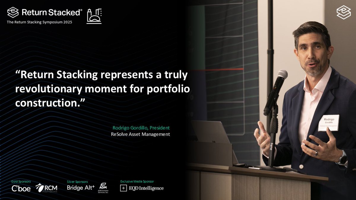 .<a href="/RodGordilloP/">Rodrigo Gordillo</a>, President of <a href="/InvestReSolve/">ReSolve Asset Mgmt</a>, hosted a conversation with Jonathan Glidden, CIO at <a href="/Delta/">Delta</a> Air Lines, on Delta’s return stacking journey - why he pursued it, the stacks he’s used, and lessons learned at scale. #GetStacked2025