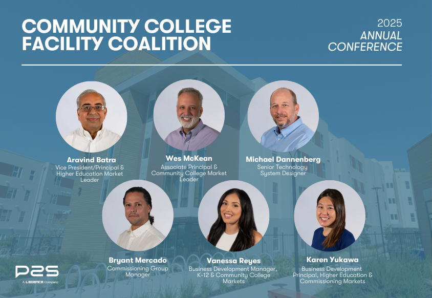 Meet our team of education and facilities experts, all ready to connect at the Community College Facility Coalition (CCFC) conference! We’re thrilled to help advance California’s college facilities, from our energy-efficient systems to our technology and commissioning solutions.