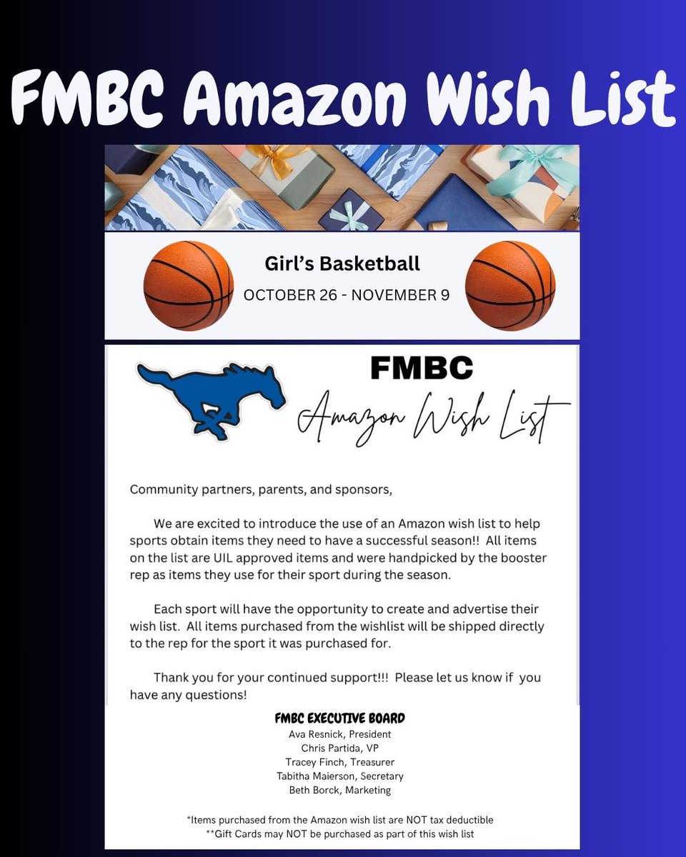 We are pleased to highlight the wish list needs of our <a href="/FriendswoodGBB/">Friendswood Girls Basketball</a>  Girls Basketball team for a second week. Thank you in advance for any help you can provide these incredible athletes: amazon.com/hz/wishlist/ls…
