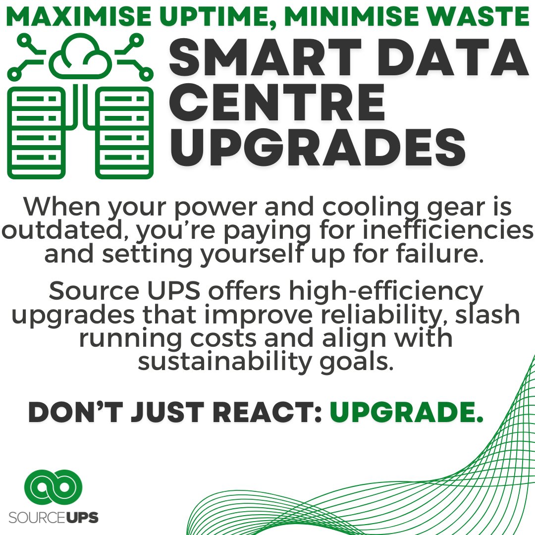 SourceUPSLtd's tweet image. Outdated systems cost more and perform less efficiently.
Source UPS delivers high-efficiency data centre upgrades that boost reliability, cut costs, and support sustainability goals.
Don’t just react. Upgrade.
 👉 sourceups.co.uk
 #SourceUPS #DataCentre #Efficiency