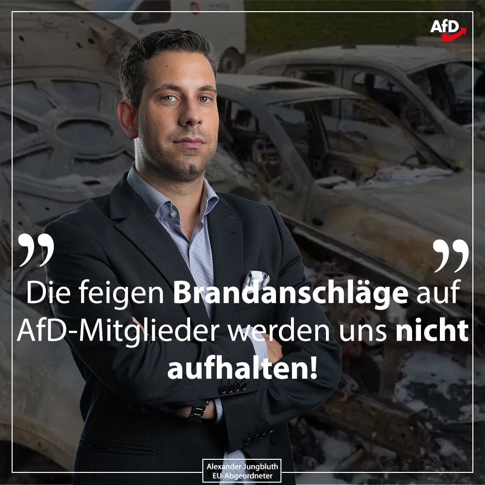 Erst der Anschlag auf das Haus des eh. AfD-Mitglieds in Baden-Württemberg, jetzt zum wiederholten Mal ein Brandanschlag auf das Auto des Kollegen Bernd Baumann: der Linksextremismus nimmt immer weiter zu. 

Aber keine Sorge: diese feigen Anschläge werden uns nicht aufhalten!