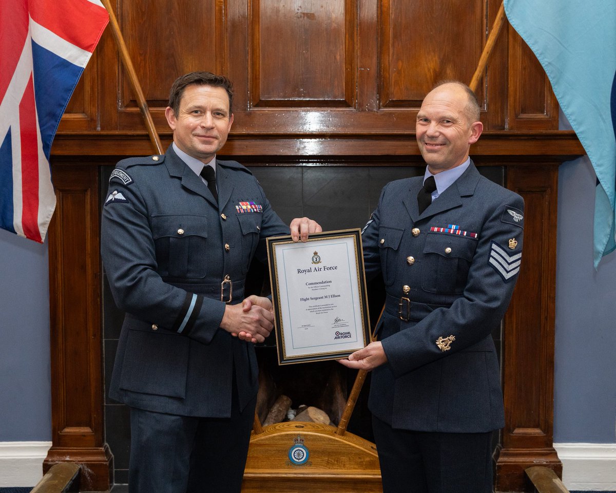 We hold regular Honours &amp; Awards to recognise the valued contribution made by the RAF Northolt community. At our latest awards Commander Global Enablement, Air Commodore Paul Hamilton, kindly presented AOC 2 Group Commendations. Congrats to all recipients &amp; thank you 🤝