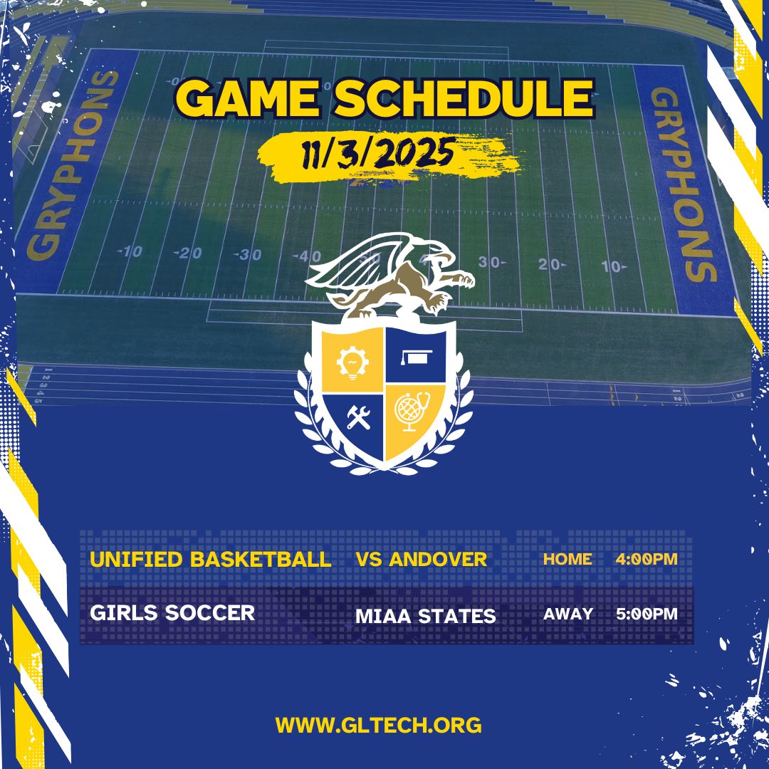GrLowellTech_HS's tweet image. Game day! 🏀⚽ 

Join us TODAY 11/3:
Unified Basketball vs Andover – HOME 4PM
Girls Soccer MIAA States – AWAY 5PM

Go Gryphons!

#GLTHS #GLTECH #CTE #GoGryphons #UnifiedSports #MIAAStates