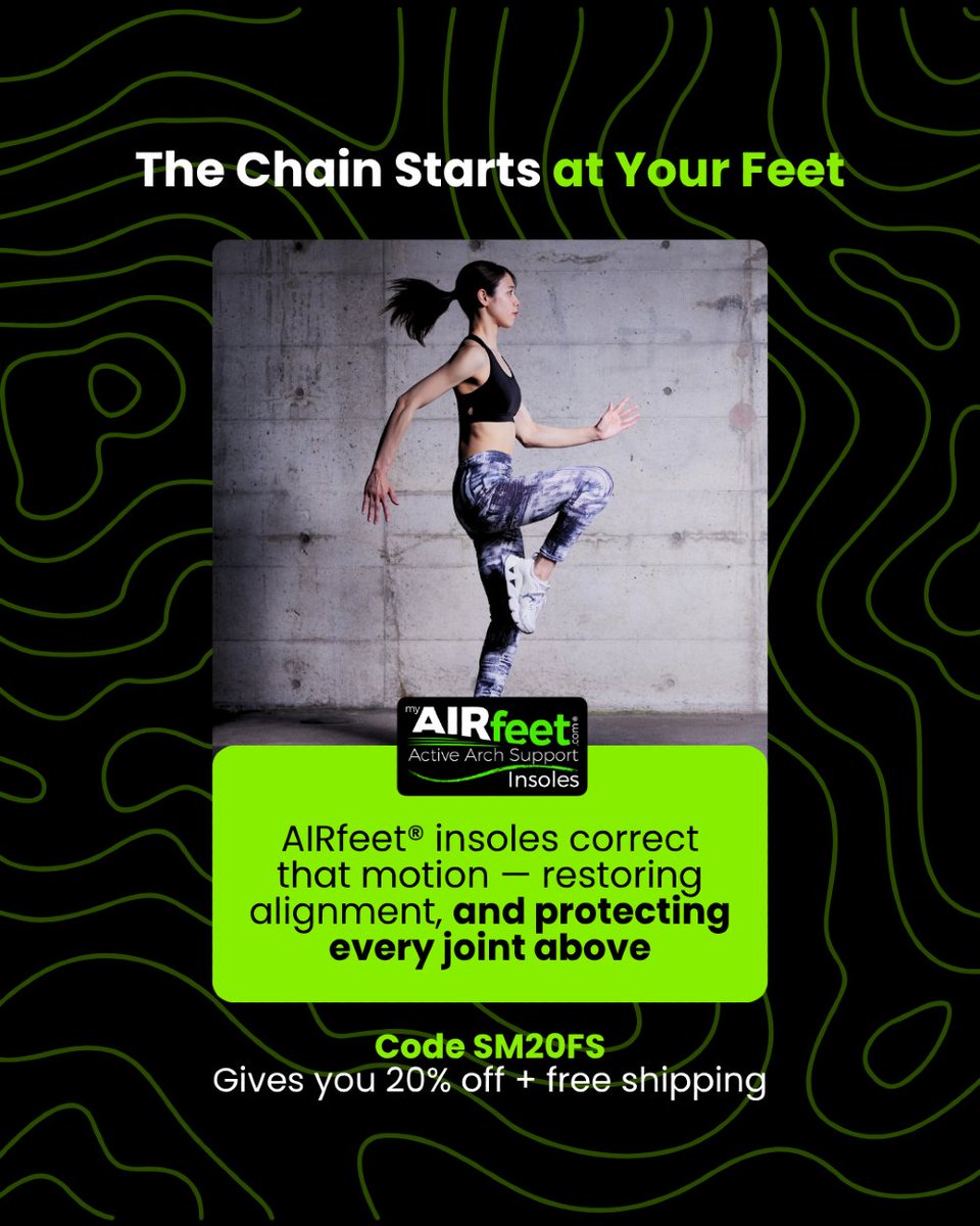 rfeet58277's tweet image. Your body moves like a chain — and it all begins at your feet.
AIRfeet® insoles restore alignment, balance movement, and protect.

🛒 Shop now with code SM20FS and get 20% off + free shipping: myairfeet.com

#foothealth #kneepainrelief #posturealignment #orthotics