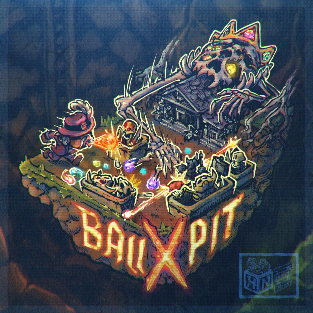 With so many conventions this past month, <a href="/BALLxPIT/">BALL x PIT 🏐 OUT NOW</a> has been my go-to way to stay sane in flights &amp; airports layovers, so I had to do one of my isometric diorama illustrations for it!
#isometricnostalgia #ballxpit