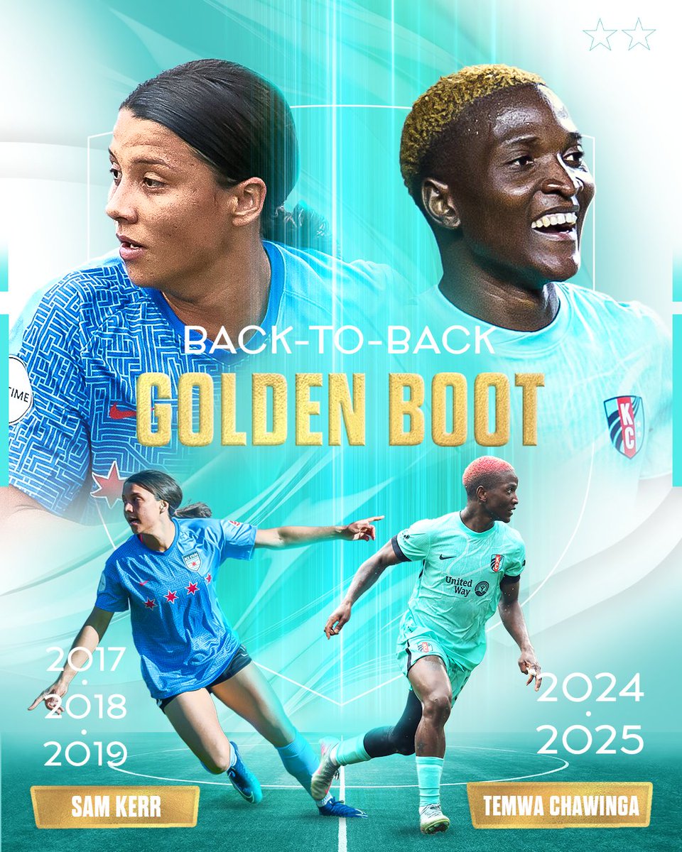 ONLY ONES IN <a href="/NWSL/">National Women’s Soccer League</a> HISTORY TO DO IT 👑

<a href="/samkerr1/">Sam Kerr</a> &amp; Temwa are the only players to become back-to-back Golden Boot Winners 🐐