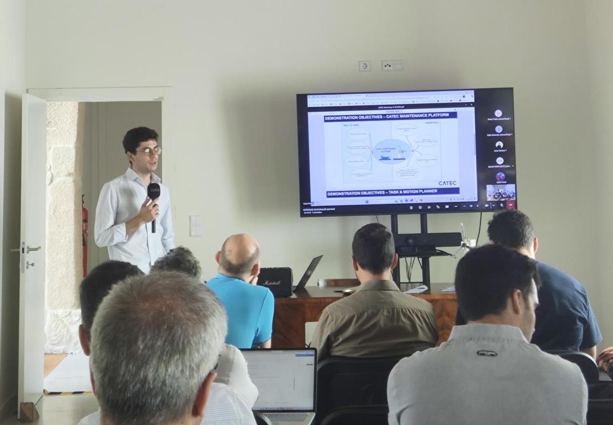 CATECTechCenter's tweet photo. 💡 El workshop sirvió para clarificar la arquitectura global de #AEROSUB, mapeando los requisitos a nivel de sistema y las interacciones físicas y digitales entre desarrollos, y para compartir los objetivos de los activos físicos y digitales para la demo final del proyecto. https://t.co/KZFwAForn2