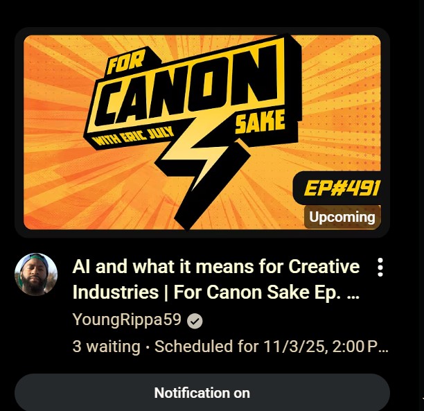 Is AI more than a gimmick? 
Is creativity really an industry?
For God's sake, will Eric ever add an apostrophe + s?
These and more questions will be answered on our next episode.
youtube.com/watch?v=_Csljc…