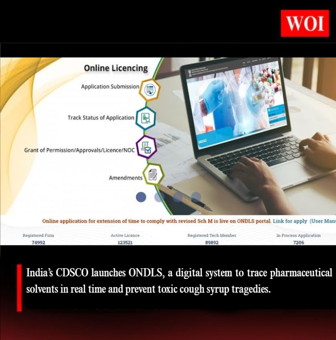 wordofindia's tweet image. India Launches ONDLS to Curb Toxic Cough Syrup Tragedies

#WordOfIndia #WOI #ONDLS #CDSCO #PharmaSafety #DrugRegulation #HealthIndia #DigitalGovernance #WHO