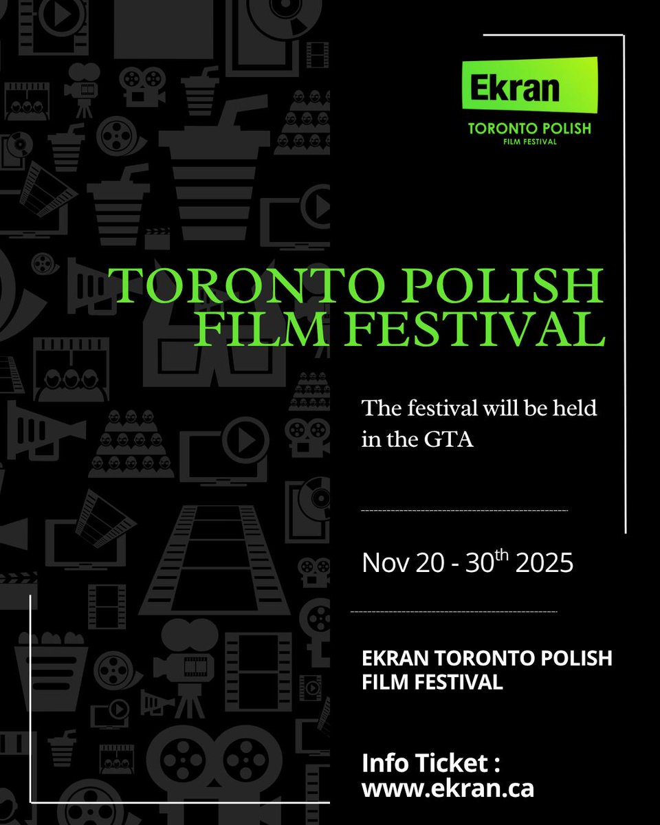 The Toronto Polish Film Festival is back ! This year, it’s bringing powerful stories, unforgettable cinema, and vibrant Polish culture to screens across the GTA.
From November 20th to 30th, 2025

🎟️Tickets &amp; info: ekran.ca

#TorontoFilmFestival  #TorontoEvents