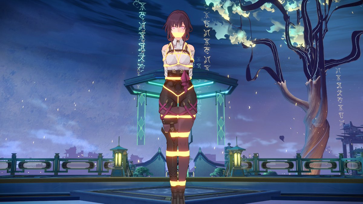 Something pretty old I had posed up but didnt actually sit down to actually put together. 

A quickie in a way since it saves me from using an actual background.

This is just a what if... Fu Xuan was competent at her job, and would like to keep Kafka a captive for a bit longer.