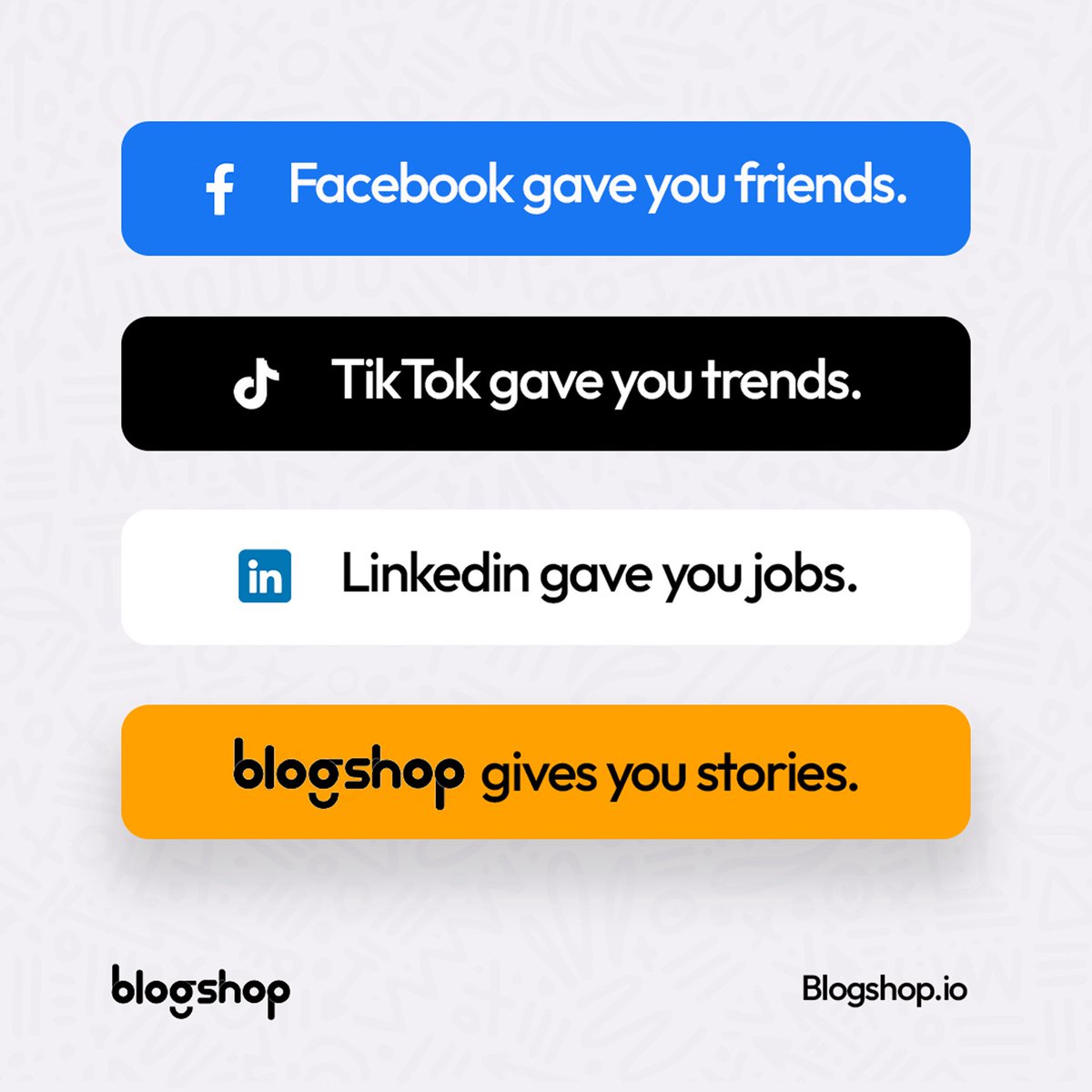 blogshopmedia's tweet image. Blogshop is a space that reminds you why you started sharing in the first place.

#Blogshop #creativity #Storytelling