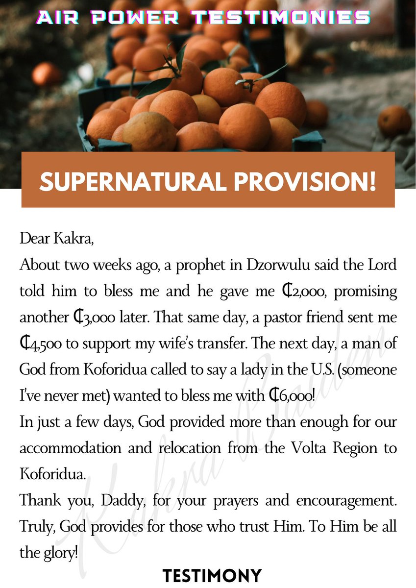 ProphetKakraB's tweet image. Philippians 4:19 KJV, “But my God shall supply all your need according to his riches in glory by Christ Jesus.”

May you never lack in Jesus’ name! 

#kakrabaiden #testimony #testify #daily