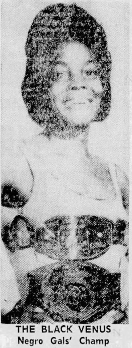 Jack Pfefer's girls get top billing on this big card in Monroe, Louisiana, April 30, 1968. Black Venus (Waver "Pearlie" Behn) was billed as the US negro women's champion—and even got the Pfefer publicity glow-up treatment (consisting of gluing various belts to her picture)