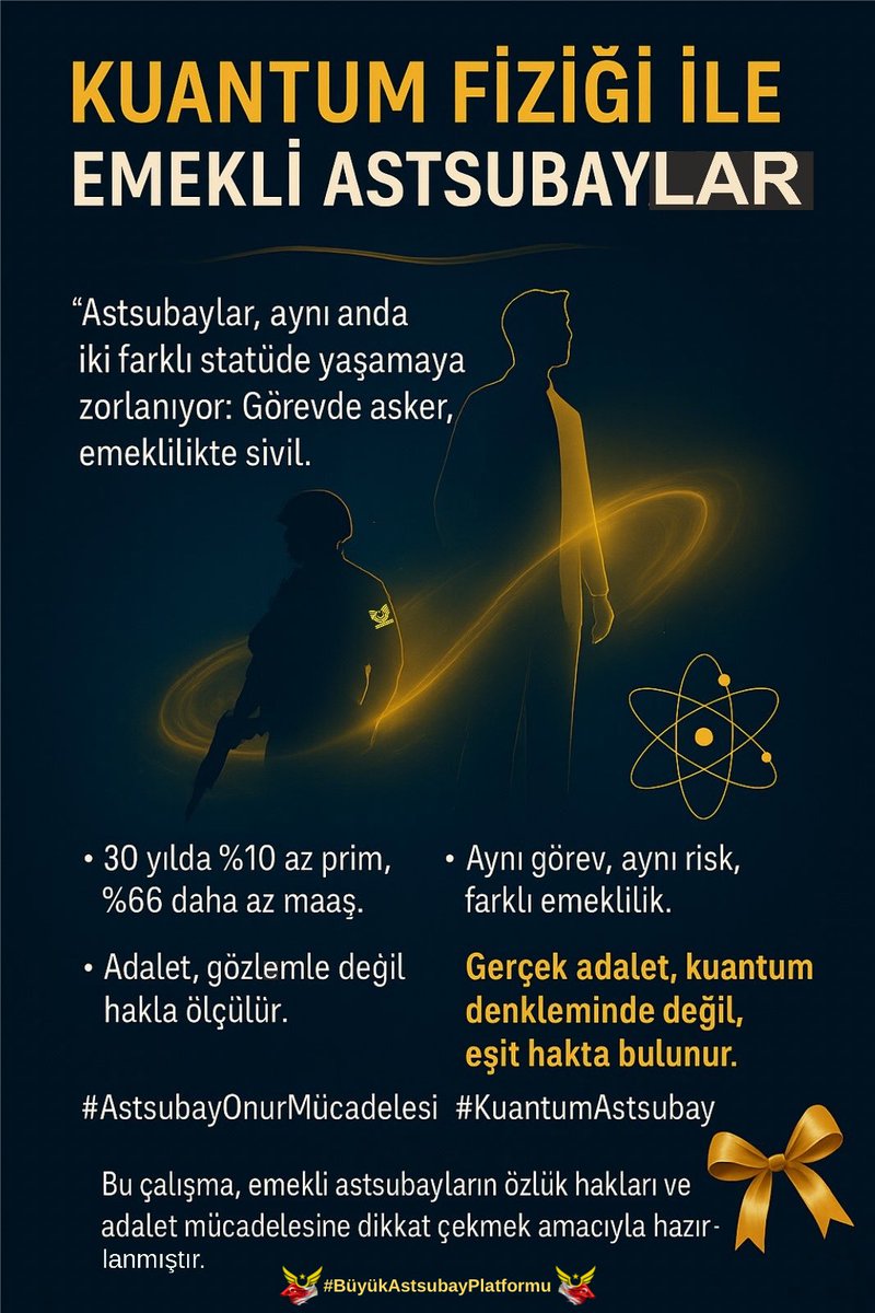 ‼️| Eşofmanlı Şevket Hoca misali;

Bunu sehpa ile, masa ile, cetvel ile kalem ile … anlattık🤷🏻‍♂️

Bir de KUANTUM FİZİĞİ ile anlatalım‼️

#UnutulanAstsubaylar
#KuantumAstsubay
<a href="/AstsubayBurada/">Büyük Astsubay Platformu</a> 

<a href="/temadankara/">TEMAD Genel Başkanlığı</a> 
<a href="/MHP_Bilgi/">MHP</a> 
<a href="/Akparti/">AK Parti</a> 
<a href="/tcsavunma/">T.C. Millî Savunma Bakanlığı</a>