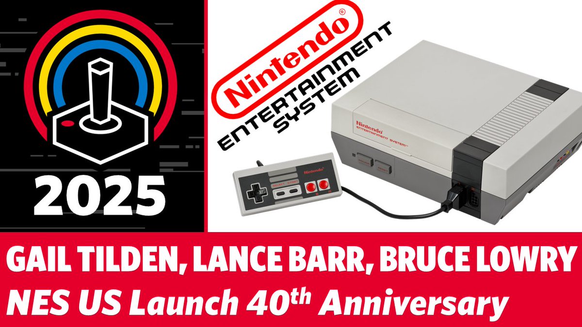 Hear about the NES US launch 40 years ago from the people that made it happen: Gail Tilden, Bruce Lowry and Lance Barr with <a href="/frankcifaldi/">Frank Cifaldi</a> from the <a href="/GameHistoryOrg/">Video Game History Foundation</a> moderating! Join the party! Panel recording at youtu.be/f2WDfsiLiRA
#prge #prge2025 #retrogaming #VGHF