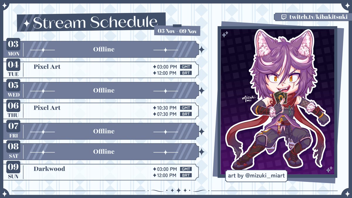 First schedule of the month! We got more pixelart and yap streams and I though I was ending darkwood, but aparently the game's just beginning!