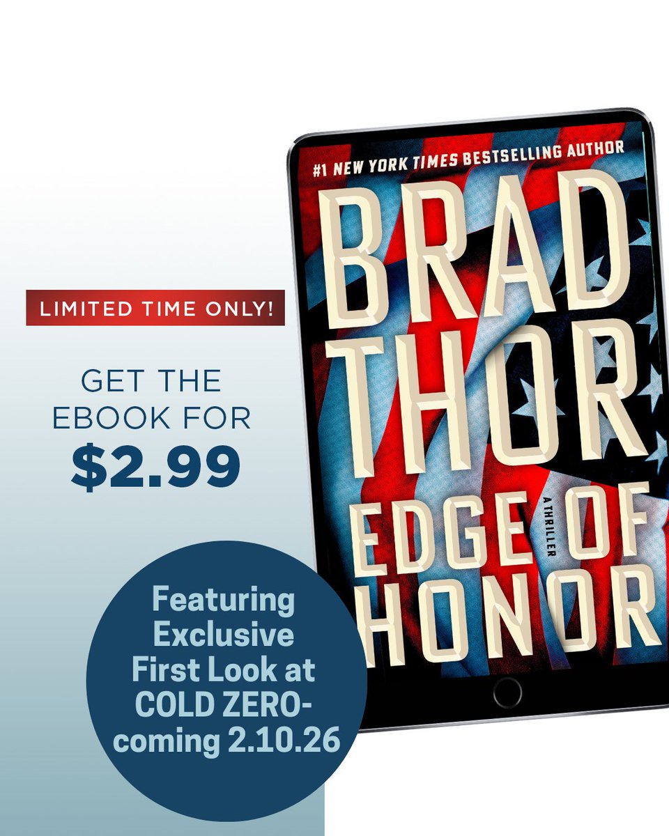 EDGE OF HONOR price drop + EXCLUSIVE look at COLD ZERO!

"EDGE OF HONOR delivers!" – BookReporter

See what all the buzz is about for only $2.99! This limited-time ebook deal not only gets you the summer's hottest thriller at an unbeatable price, but also includes an exclusive