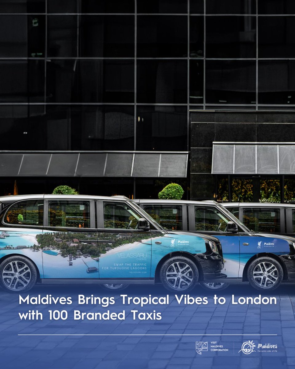 visitmaldivesco's tweet image. Visit Maldives is adding a splash of island colour to London!
100 branded taxis will cruise central London ahead of WTM London 2025, showcasing the Maldives’ beauty and vibrant spirit 🚖🌴✨.

#VisitMaldives #WTMLondon2025 #OceanNation #SunnySideOfLife