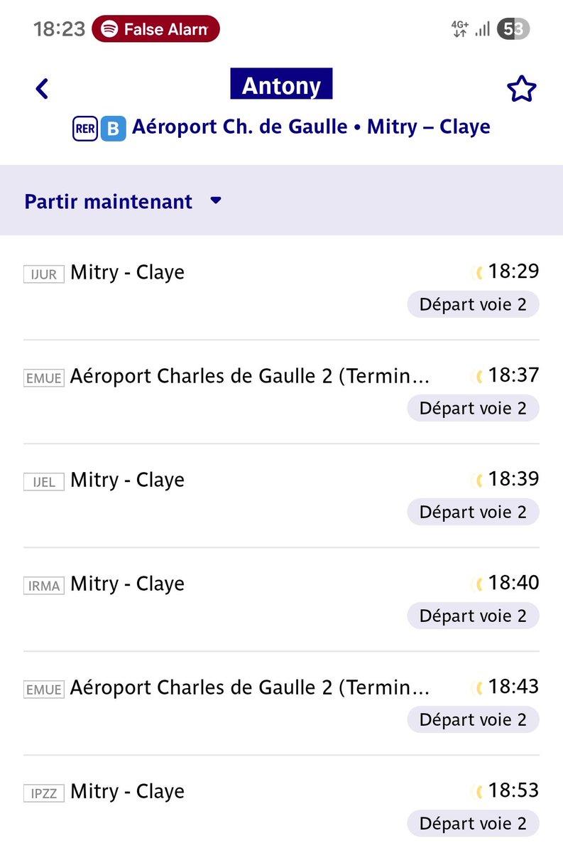 "Trafic normal" le fameux trafic normal avec 1 train en 15mn, ça c'est le RER B que je connais ✨️