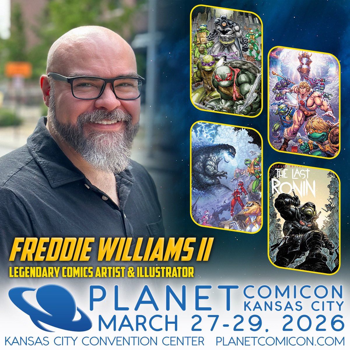 💫Join us in welcoming our long time friend Freddie Williams II (@freddieart) to Planet Comicon Kansas City 2026. He joins us all 3 days!

🎟️Tickets at planetcomicon.com