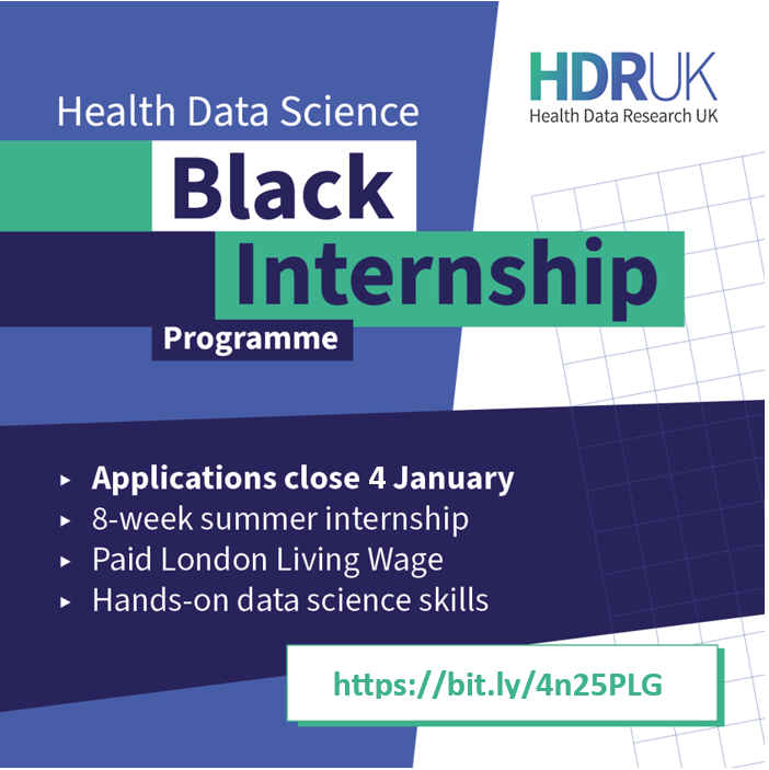 HDR_UK's tweet image. ✨ It’s time! The 2026 HDR UK Black Internship Programme is now open for applications!

Join the next generation of changemakers using data to improve health for everyone.

🔗 Apply now: hubs.li/Q03RnTmL0

#BlackInternProg #DataForGood #HealthResearch #DataScience…
