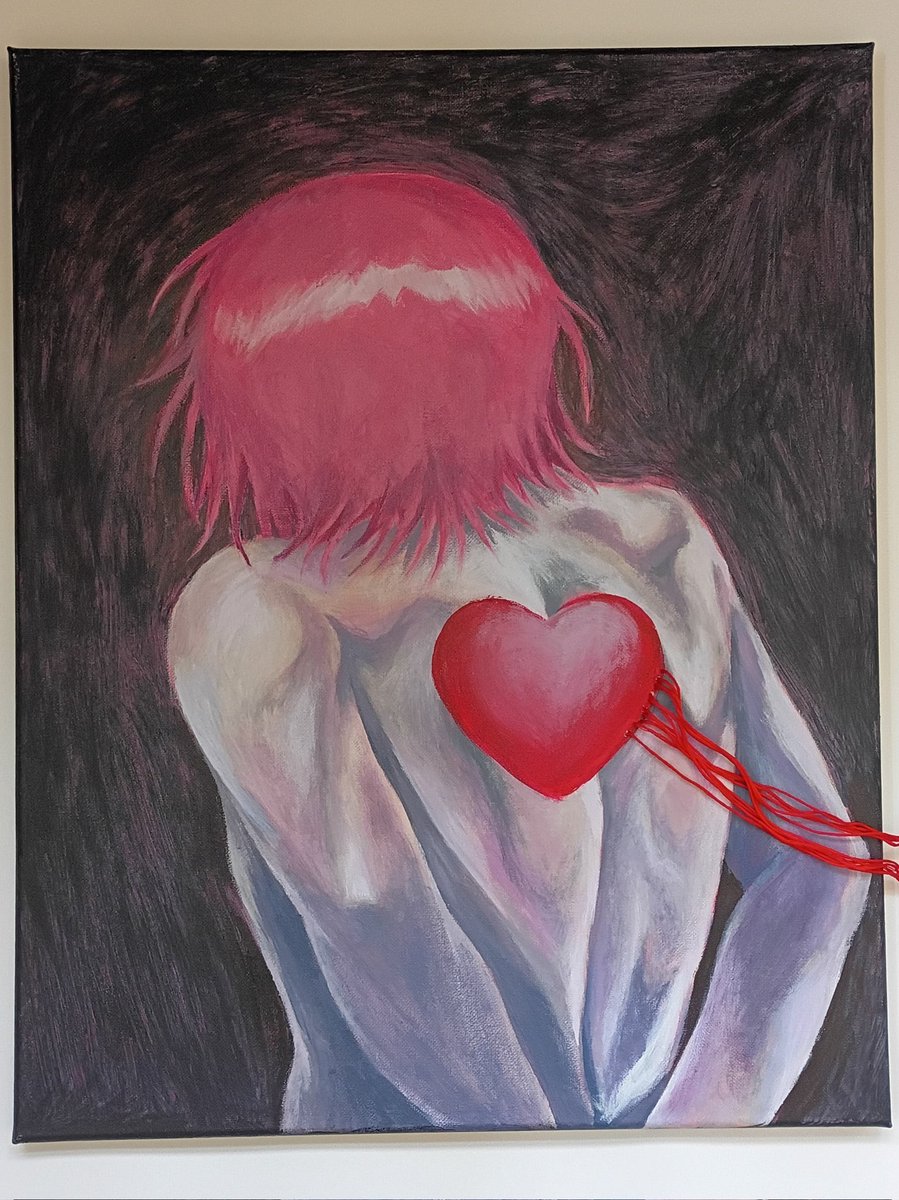 rubyisfeesh's tweet image. Soulmates❤️🪡

#madohomu 16x20" (x2) acrylic on canvas !!