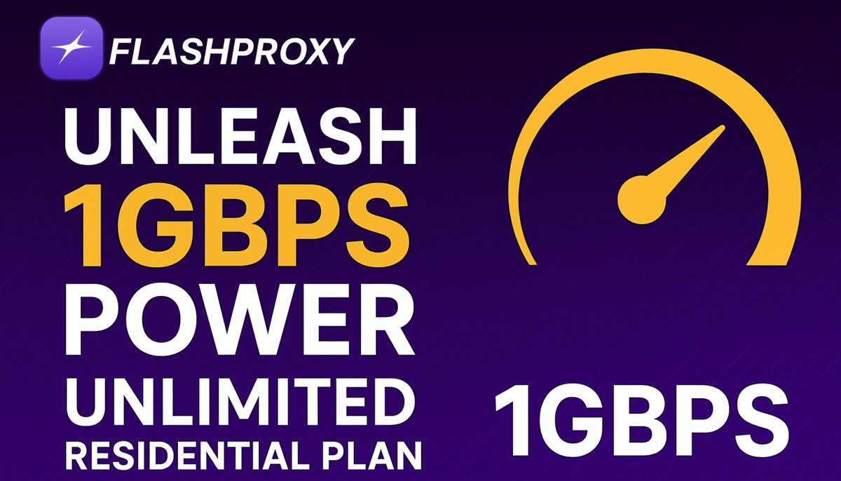 flashproxy_'s tweet image. Unleash 1Gbps power with Flashproxy ⚡
Unlimited residential IPs. Zero limits. Zero blocks.
Perfect for Google, Hotmail, Gmail &amp;amp; more.
Read more 👉 flashproxy.io/blogs/flashpro…
#Flashproxy #Proxies #1Gbps #Automation