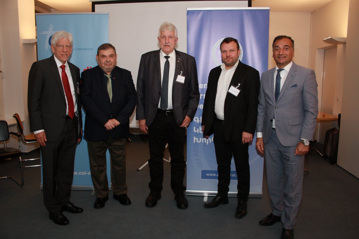 Beginning of October in Berlin, during an event with keynote speakers Erich Vontobel (Member of the Swiss Parliament), Dr. John Eibner (President of Christian Solidarity International), and also with Jonathan Spangenberg (President of the Central Union of Armenians of Germany),