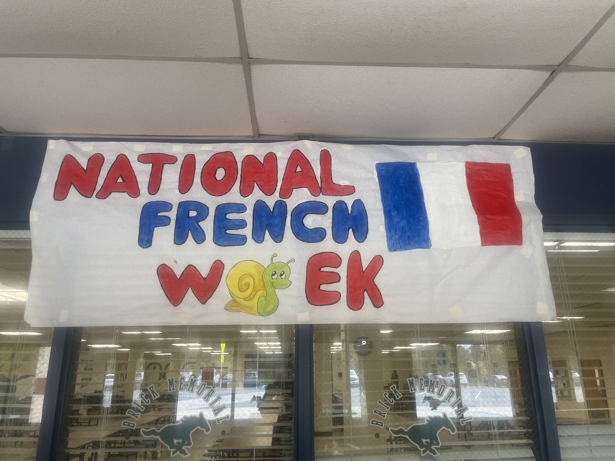 Hey Mustangs!  National French Week begins tomorrow, 11/4!  Look around school Tuesday and Wednesday for les escargots that are hiding around our building!  Between 7am on Tuesday and 1:30pm on Wednesday, bring 1 escargot to room 210 to claim your prize!  One prize per student!
