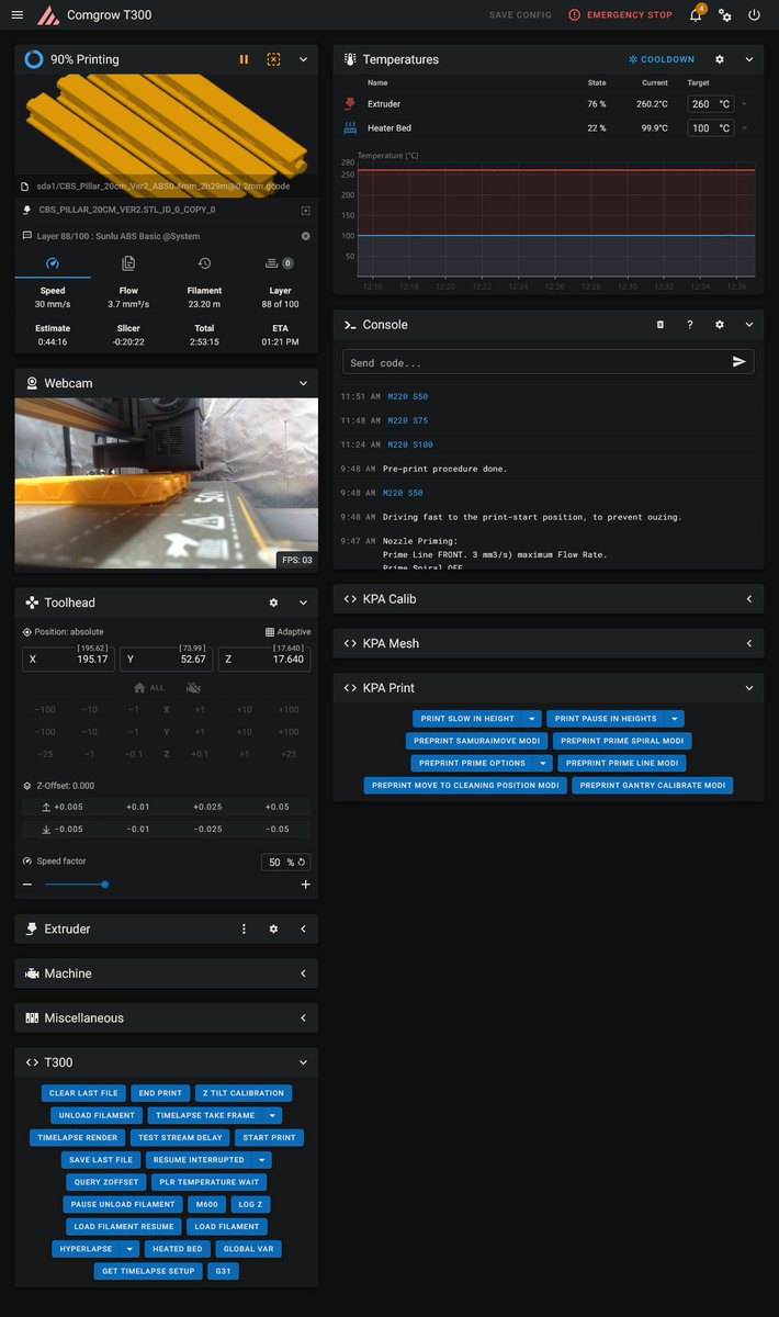 ChaosCharza's tweet image. Meanwhile, my #Comgrow T300 is hard at work printing @FunbieStudios' CyberBase System in ABS