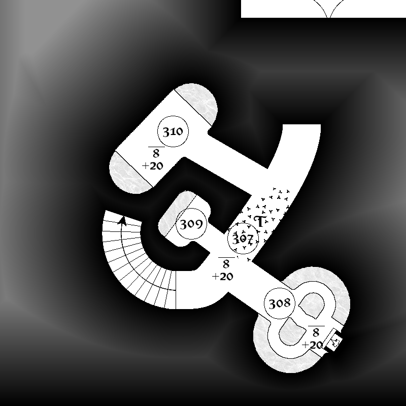 ZathrasAdventur's tweet image. #dungeon25 #Day310 The long entry hall leads to a long oval room with raised end caps for beds on either side.  The room has been cleaned of all materials with only a shattered plate on the floor and childish colored chalk drawings on the limestone walls. zathras.wikidot.com/dailydungeon