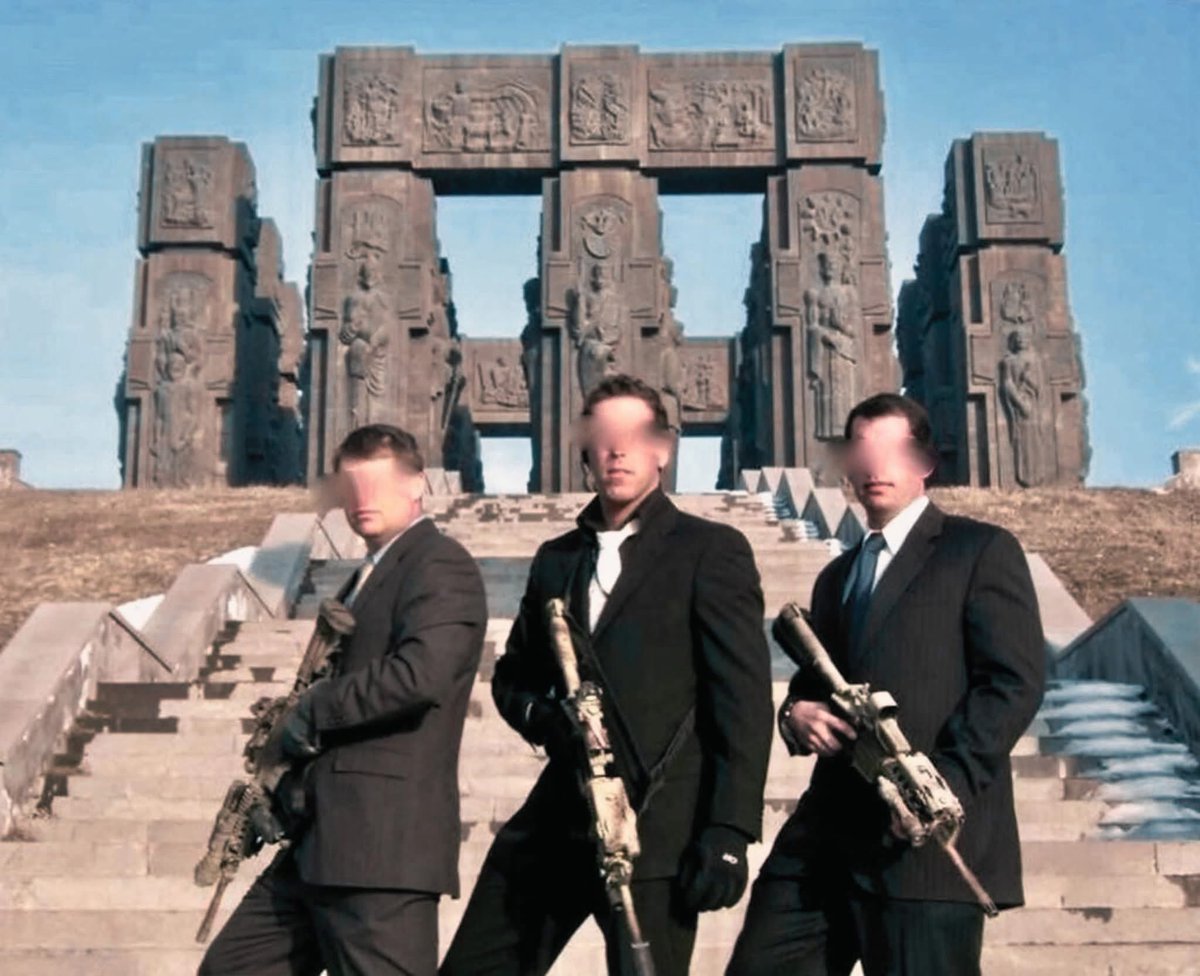 trip_to_valkiri's tweet image. US Army 10th SOF Group Operators posing in front of Chronicle of Georgia, Tbilisi.