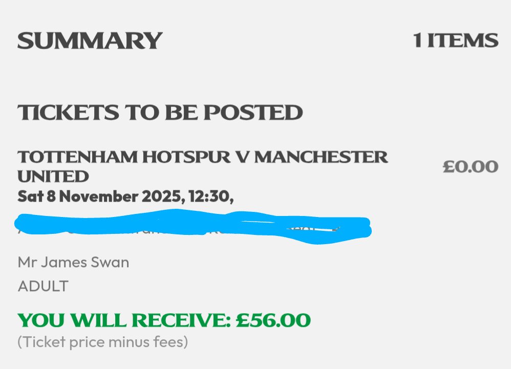 Hi <a href="/SpursOfficial/">Tottenham Hotspur</a>, any reason why I'll only receive £56 if my seat for the Man Utd game sells on the ticket exchange when the actual price of that seat is £84? A 33% "fee" seems pretty excessive doesn't it? <a href="/THSTOfficial/">THST</a> <a href="/ChangeForSpurs/">𝐂𝐡𝐚𝐧𝐠𝐞 𝐅𝐨𝐫 𝐓𝐨𝐭𝐭𝐞𝐧𝐡𝐚𝐦</a> is that right?? 🤔