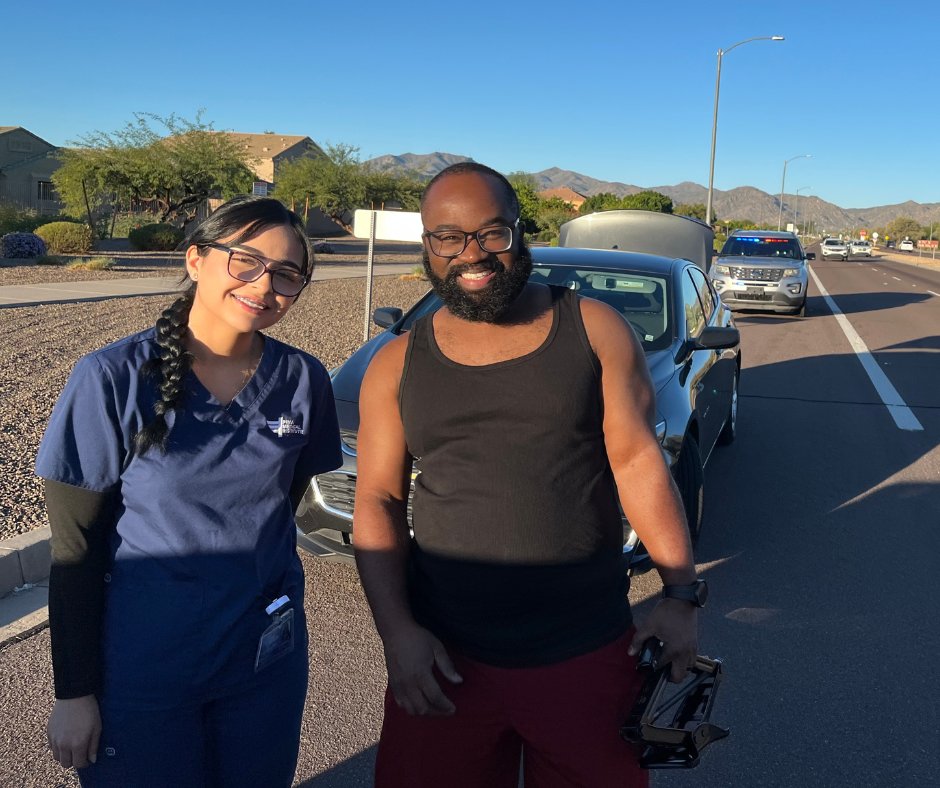 🚗💙 Acts of Kindness in Action!
We wanted to share a moment that reminded us of the compassion that keeps Surprise strong.

Recently, one of our Lieutenants stopped to assist a stranded driver. Before he could lend a hand, he met Marlon — a true hometown hero. 🙌

After dropping