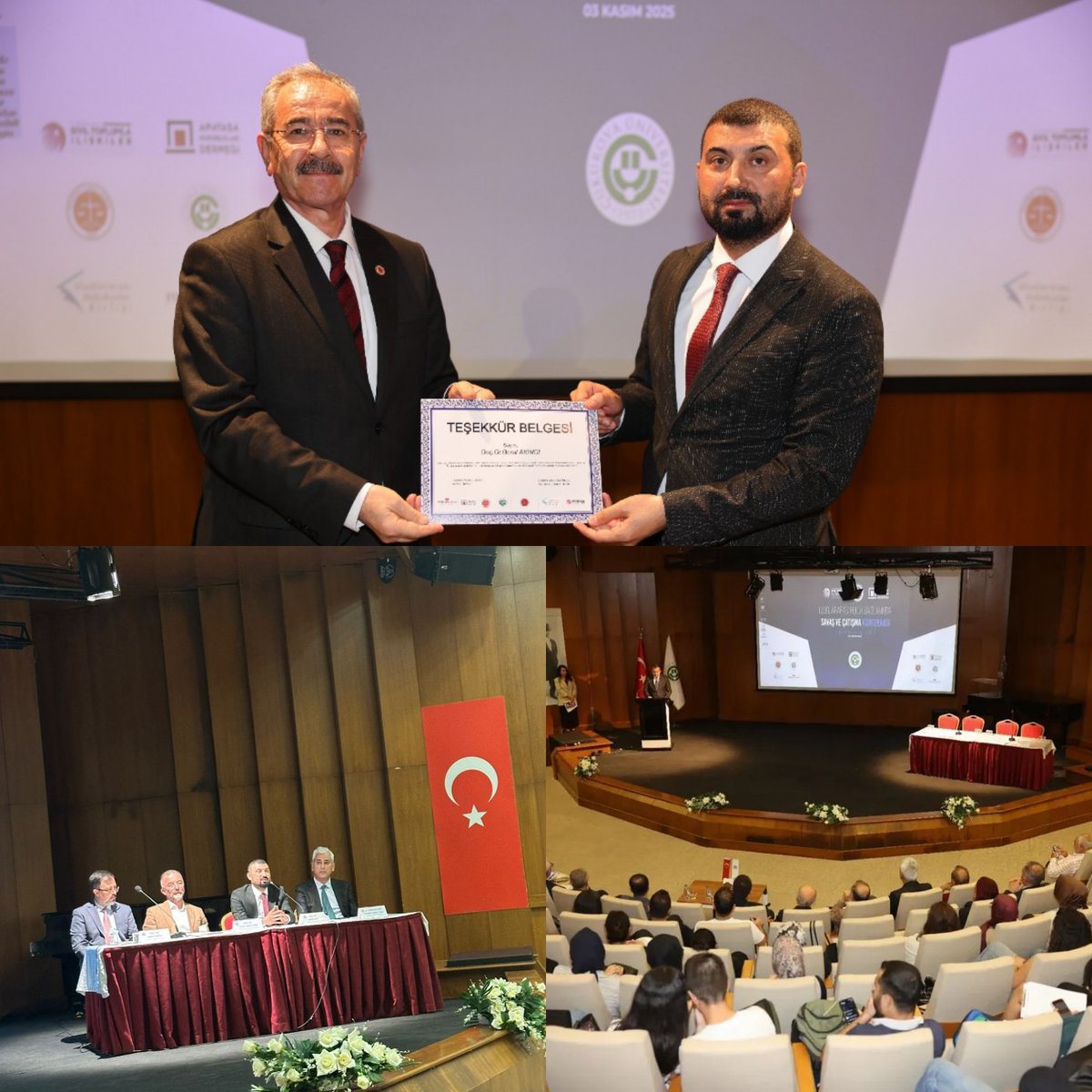 Çukurova Üniversitesi iş birliği-ev sahipliğinde “Uluslararası Hukuk Bağlamında Savaş ve Çatışma Konferansı”nda tarihe not düştük. Emek veren ve katkı sağlayan bütün kişi, kurum ve sivil toplum unsurlarına teşekkür ediyorum...<a href="/heberis/">Hamit Emrah Beriş</a> <a href="/uhuborg/">Uluslararası Hukukçular Birliği</a> <a href="/istanbul2nolub1/">İstanbul 2 Nolu Barosu</a> <a href="/turkiye_hukuk/">Türkiye Hukuk</a>