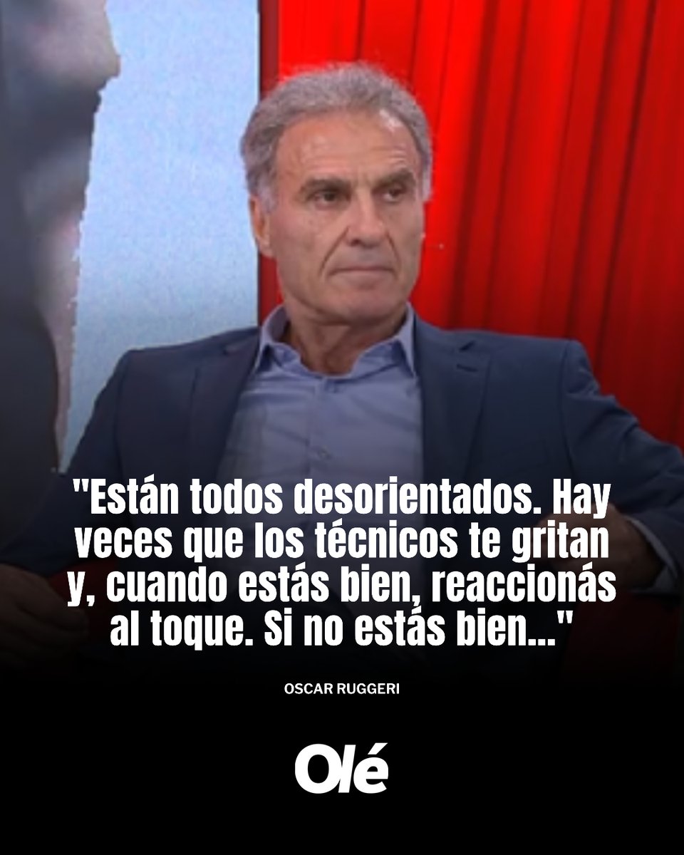 DiarioOle's tweet photo. 🔴⚪ RUGGERI, CRUDO CON RIVER 

➡ El Cabezón, campeón de la Libertadores y la Intercontinental con el club, opinó sobre el mal presente del equipo de Gallardo

🗣 “La pelota está quemando en River"

🗣 "Están todos desorientados. Hay veces que los técnicos te gritan y, cuando estás bien, reaccionás al toque. Pero hay otras veces en las que te grita el mismo técnico y, si no estás bien..."

🗣 "No encuentra respuestas. Es un desorden que nunca tuvo. Cualquier otro entrenador ya el otro día no hubiera dirigido. Cambia porque busca y busca. Cuando entrás en esa, hasta los jugadores están confundidos. La responsabilidad es de todos, pero fundamentalmente de los jugadores, que no responden en la cancha"

🎙 ESPN F90