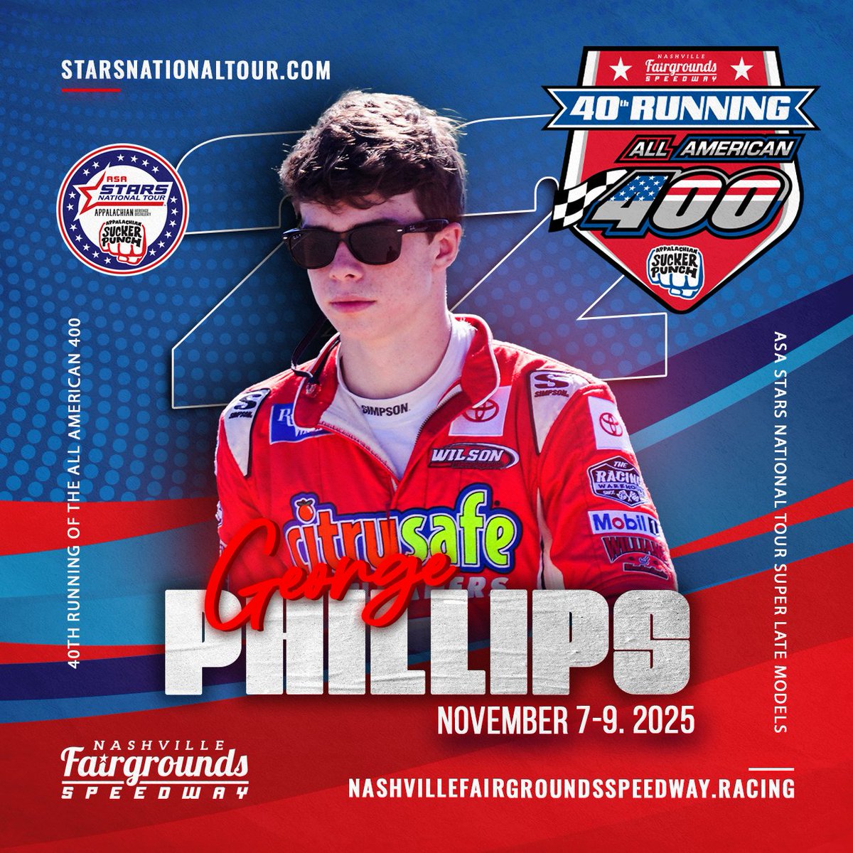 -<a href="/ARacing33/">AlbertFrancisRacing33</a>, <a href="/CPinsonneault14/">Chase Pinsonneault - CHR</a>, and <a href="/GeorgePRacing/">George Phillips</a> Ready to Take on the 40th Running of the All American 400 at <a href="/RaceFairgrounds/">Nashville Fairgrounds Speedway</a> 

Story: starsnationaltour.com/francis-pinson…

#ASASTARS 🏁