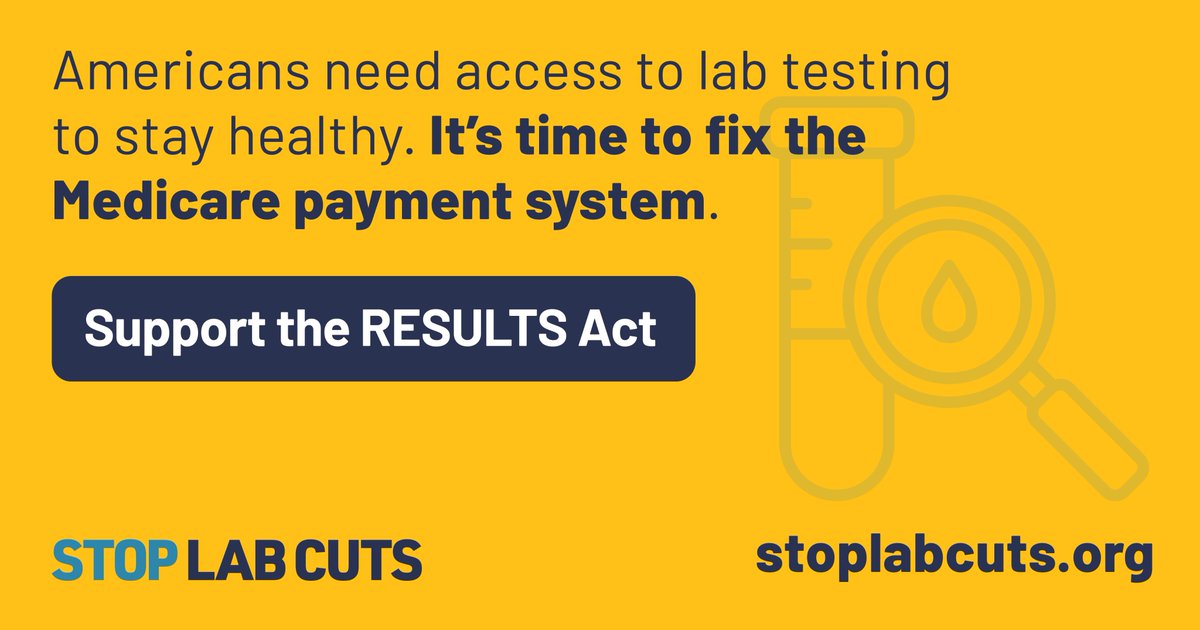 ACLAlabs's tweet image. Without congressional intervention, Medicare payment cuts for clinical lab services will move forward, limiting access to essential diagnostics and care for millions of patients. Urge Congress to #StopLabCuts: StopLabCuts.org